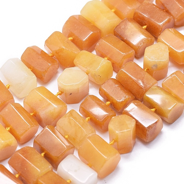 PandaHall Natural Topaz Jade Beads Strands, Hexagonal Prism, 11~14x7~11mm, Hole: 0.5mm, about 41pcs/strand, 16.5 inch~16.9 inch(42~43) Topaz...