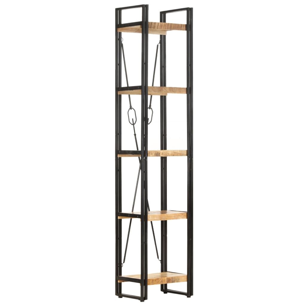 5-Tier Bookcase 15.4"x11.8"x70.9" Solid Mango Wood