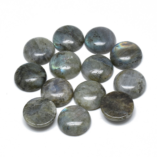 PandaHall Natural Labradorite Cabochons, Half Round, 20x6mm Labradorite Half Round