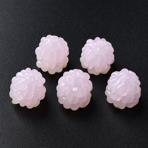 PandaHall Handmade Lampwork Beads, Raspberry, Pink, 15~16x13~14mm Lampwork Food Pink