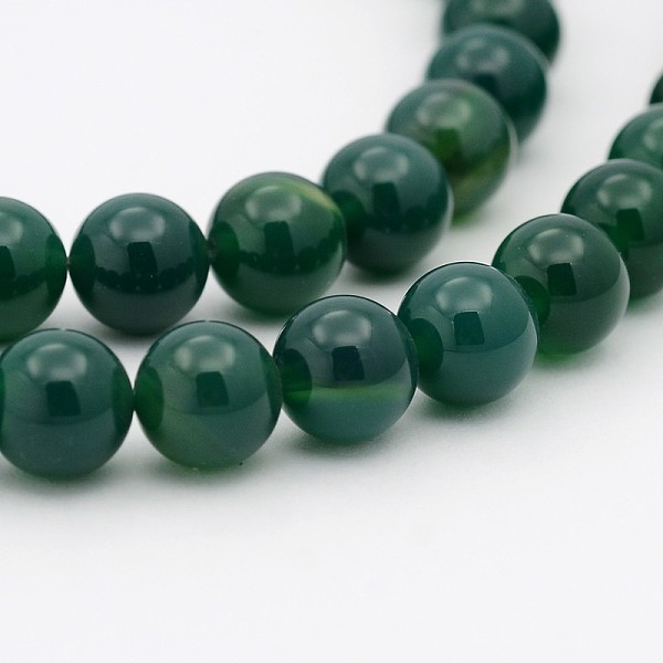 PandaHall Natural Teal Jade Round Beads Strands, Dyed, 8mm, Hole: 1mm, about 49pcs/strand, 15.7 inch Other Jade Round Cyan