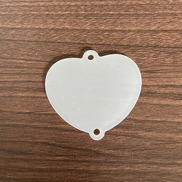 PandaHall Acrylic Connector Charms, Heart, White, 2mm, about 5pcs/bag Acrylic Heart White