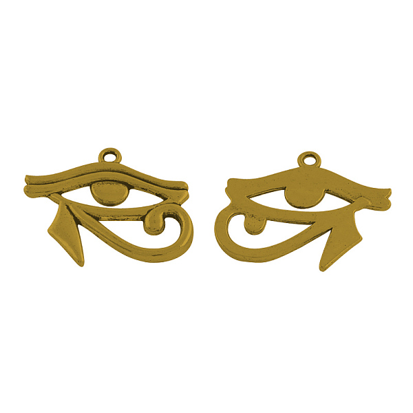 PandaHall Tibetan Style Alloy Pendants, Egyptian Eye of Horus, Cadmium Free & Nickel Free & Lead Free, Antique Golden, 27x32x2mm, Hole: 2mm...