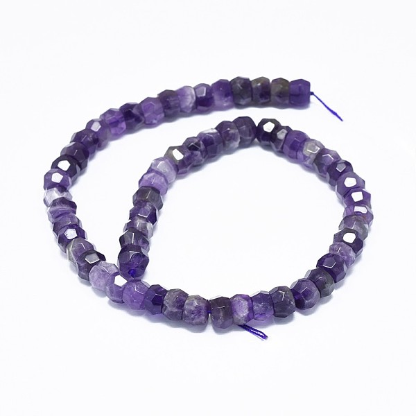 PandaHall Natural Amethyst Beads Strands, Faceted, Rondelle, 12x6mm, Hole: 0.8mm, about 63~66pcs/strand, 15.7''(40cm) Amethyst Rondelle