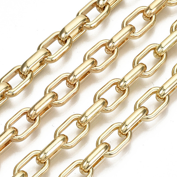 PandaHall Alloy Cable Chains, with Spool, Long-lasting Plated, Cadmium Free & Nickel Free & Lead Free, Unwelded, Golden, 15.5x9.7x3.7mm...