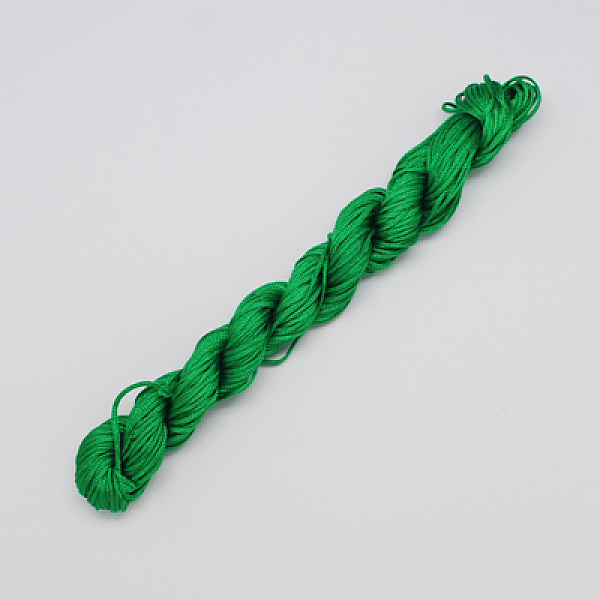 PandaHall Nylon Thread, Nylon Jewelry Cord for Custom Woven Bracelets Making, Green, 2mm, about 13.12 yards(12m)/bundle, 10bundles/bag...