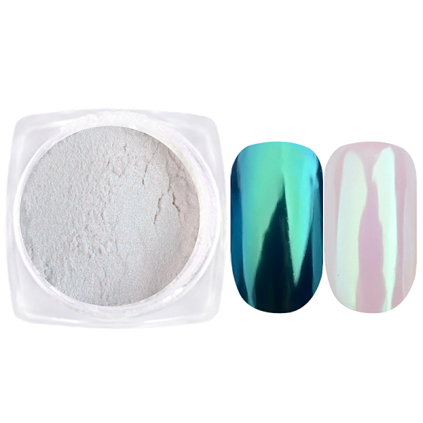 PandaHall Magic Nail Shell Powder, Metallic Mirror Effect, Manicure DIY Decoration, Dodger Blue, 2g/box Glass Blue