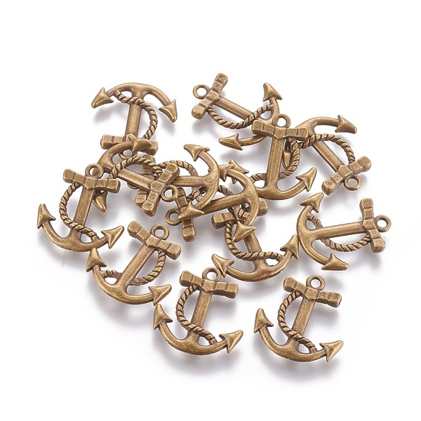 PandaHall Tibetan Style Alloy Pendants, Lead Free and Cadmium Free, Antique Bronze, Anchor, 23.5x21x3mm, Hole: 2.5mm, about 490pcs/1000g...