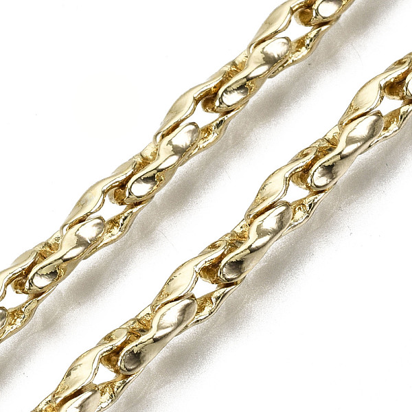 PandaHall Brass Link Chains, Long-Lasting Plated, Soldered, Light Gold, 7x3x2mm Brass