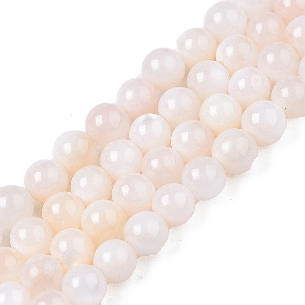 PandaHall Natural Freshwater Shell Beads Strands, Dyed, Round, Lavender Blush, 2.5~3.5mm, Hole: 0.5~0.6mm, about 122~136pcs/strand, 14.57...