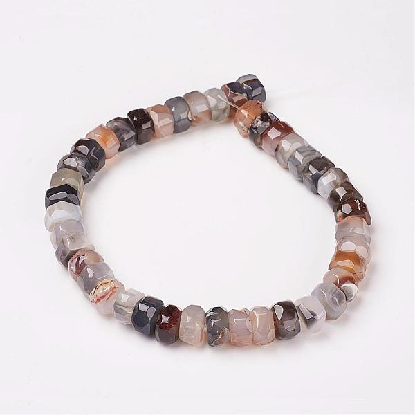 PandaHall Natural Botswana Agate Beads Strands, Faceted, Rondelle, Dyed, Gray, 15.5x15x9mm, Hole: 1.5mm, 42pcs/strand, 15.6 inch(39.5cm)...