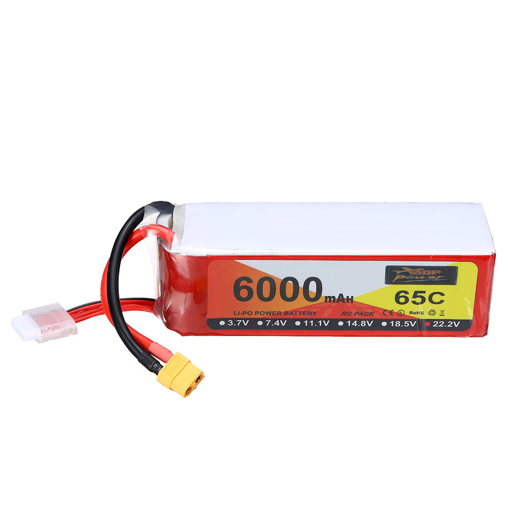 ZOP Power 22.2V 6000mAh 65C 6S LiPo Battery XT60 Plug for RC Drone